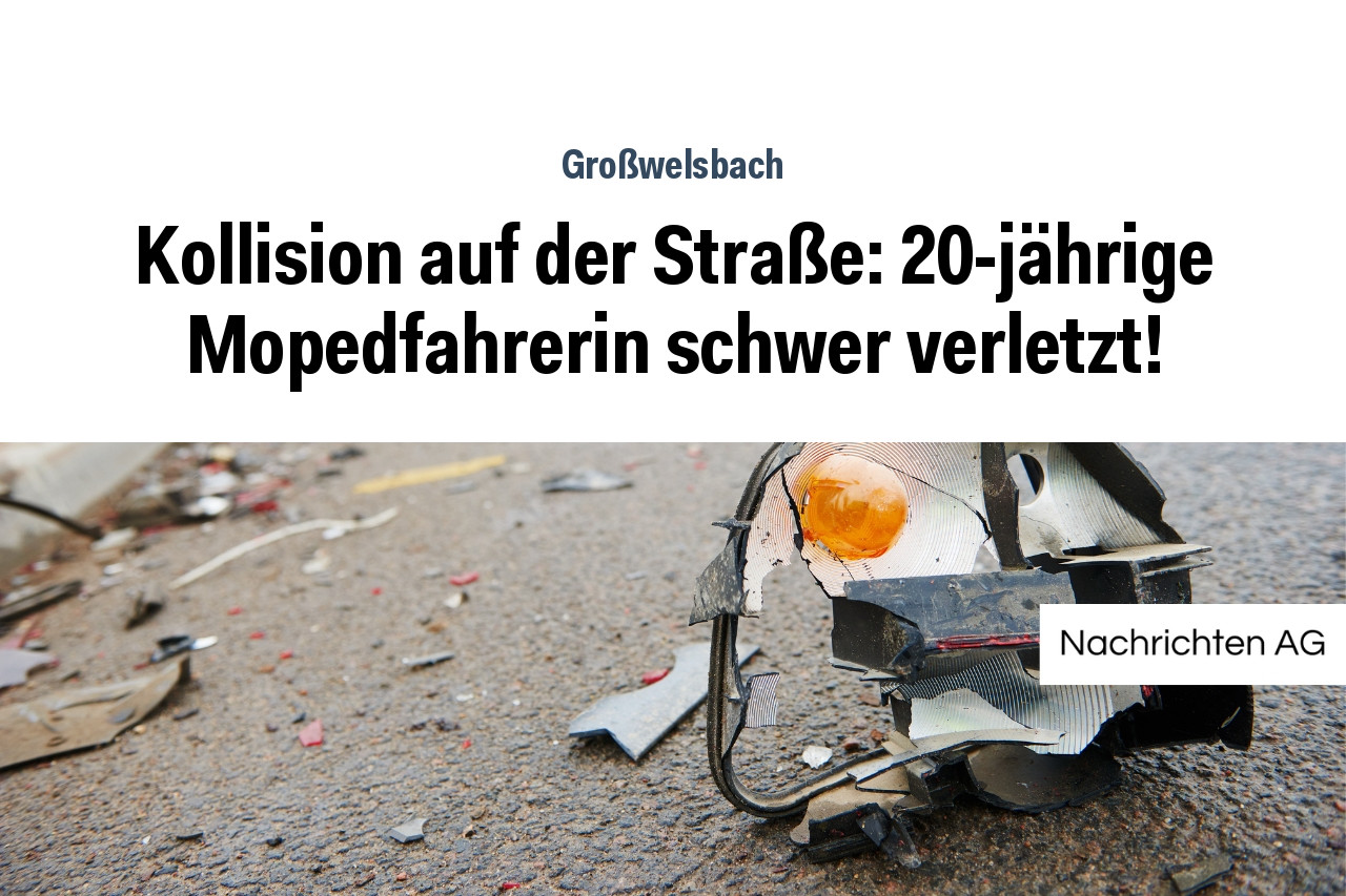 Kollision auf der Straße: 20-jährige Mopedfahrerin schwer verletzt!