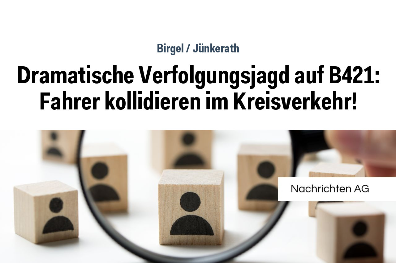 Dramatische Verfolgungsjagd auf B421: Fahrer kollidieren im Kreisverkehr!