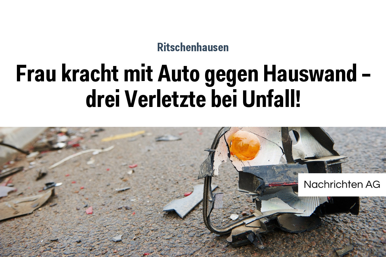 Frau kracht mit Auto gegen Hauswand – drei Verletzte bei Unfall!