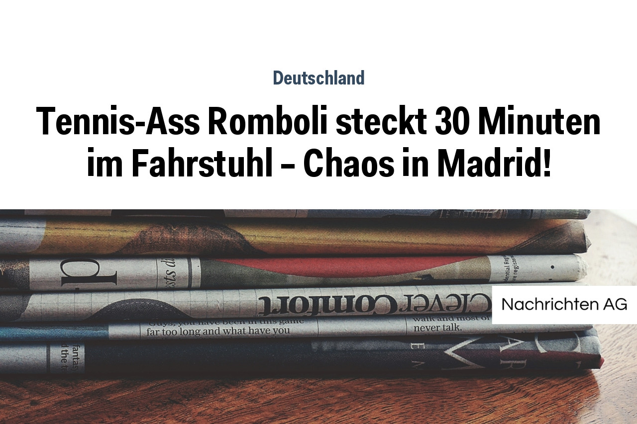 Tennis-Ass Romboli steckt 30 Minuten im Fahrstuhl – Chaos in Madrid!