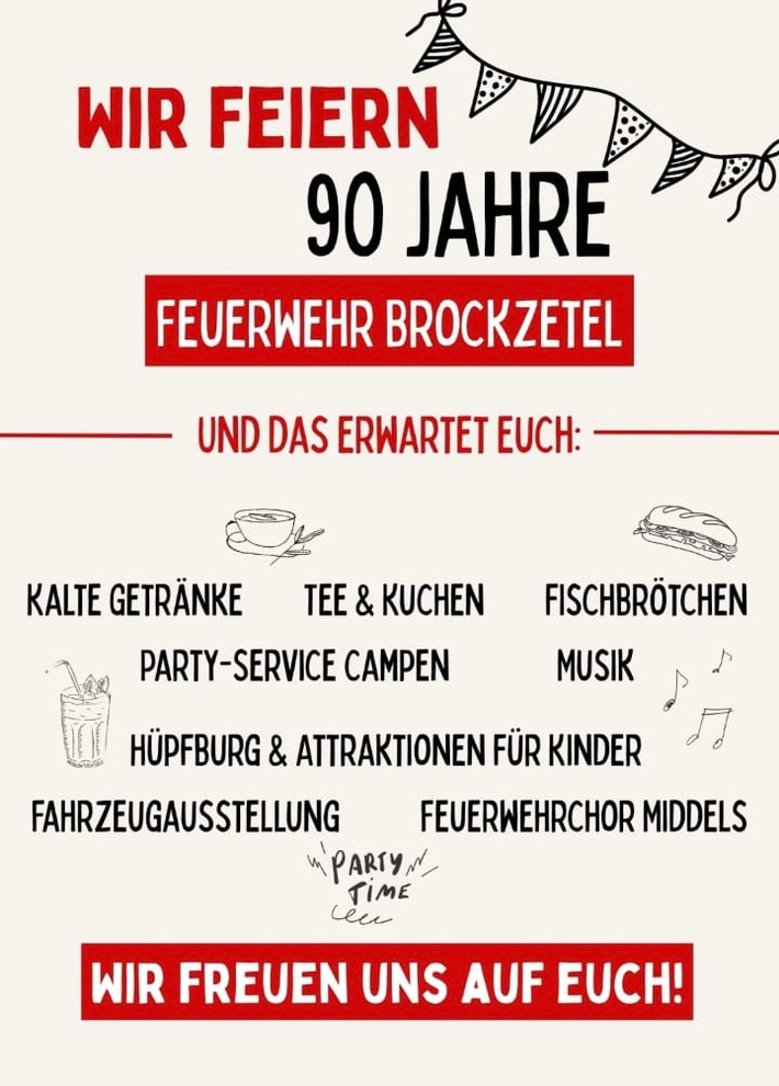 Jubiläumsfest der Feuerwehr Brockzetel: Feiere mit uns am Himmelfahrtstag!