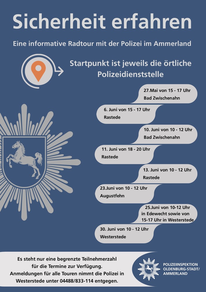 Sicher Rad fahren: Polizei lädt zur Präventions-Radtour im Ammerland!