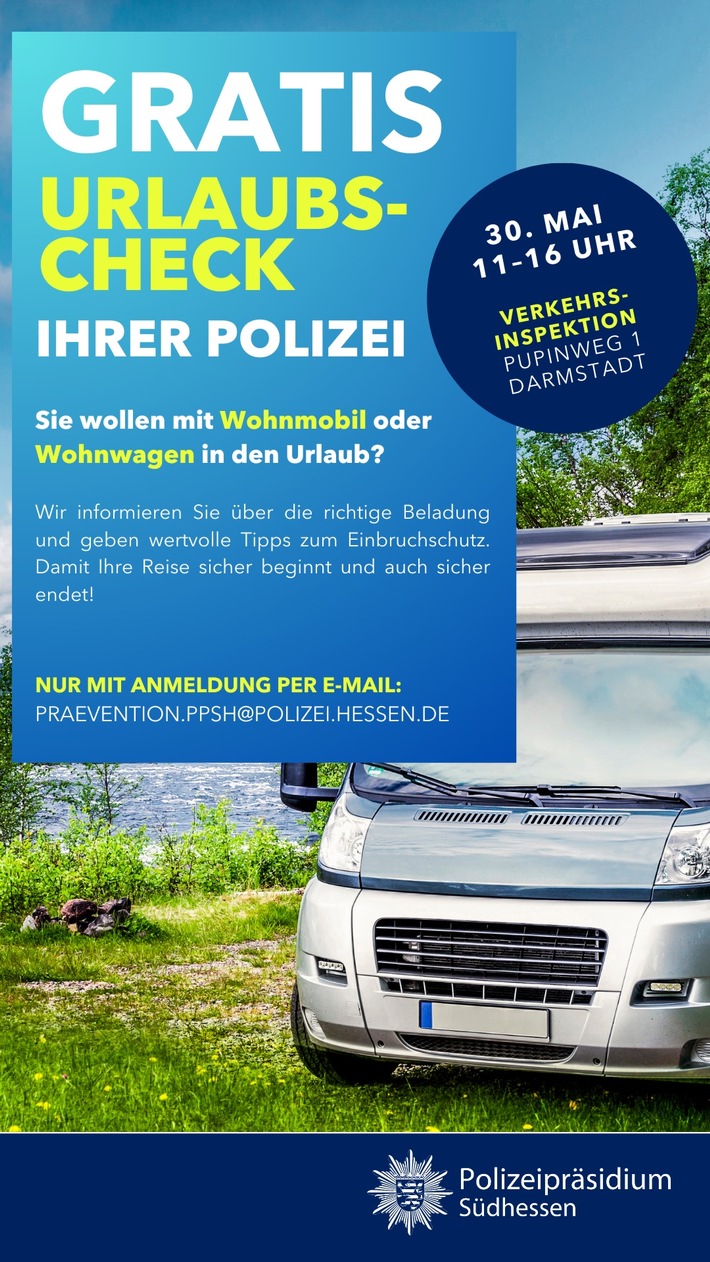 Sicher in den Urlaub: Gratis Wohnmobil-Check der Polizei in Darmstadt!