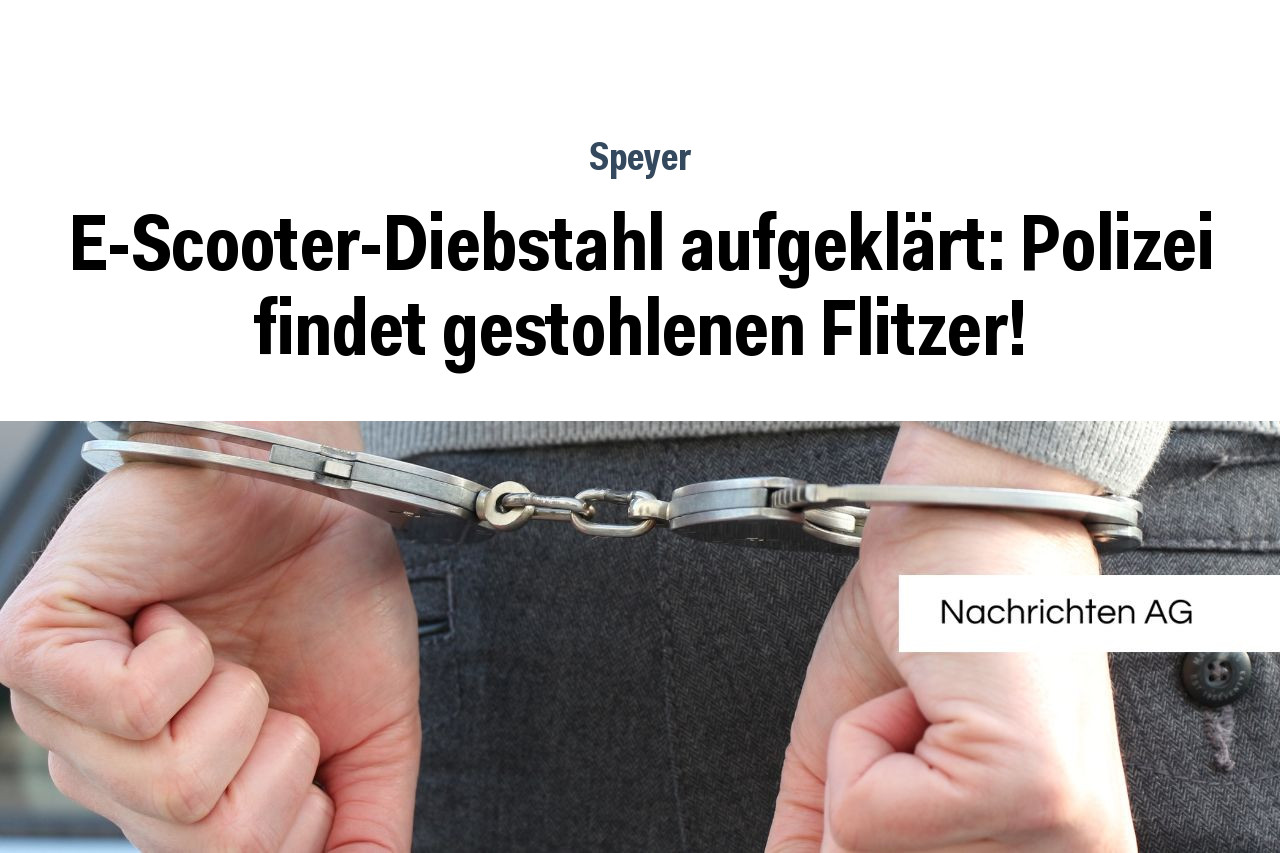 E-Scooter-Diebstahl aufgeklärt: Polizei findet gestohlenen Flitzer!