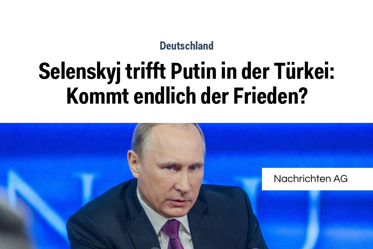 Selenskyj trifft Putin in der Türkei: Kommt endlich der Frieden?