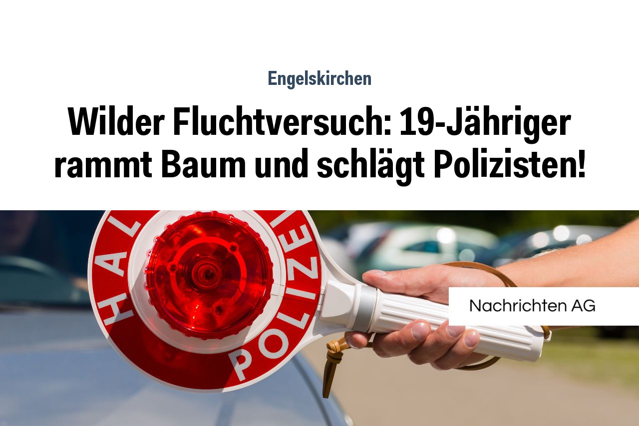 Wilder Fluchtversuch: 19-Jähriger rammt Baum und schlägt Polizisten!