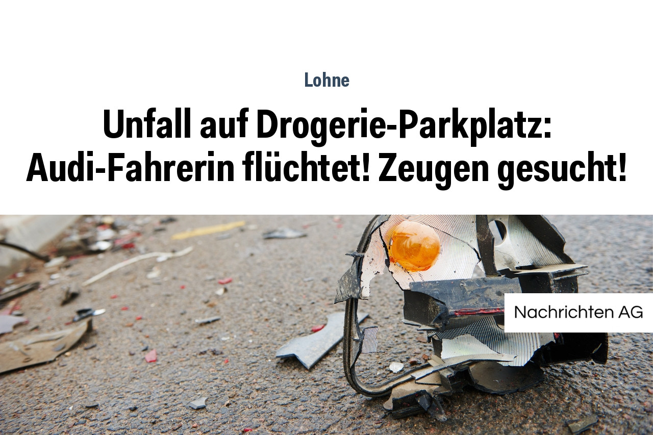 Unfall auf Drogerie-Parkplatz: Audi-Fahrerin flüchtet! Zeugen gesucht!