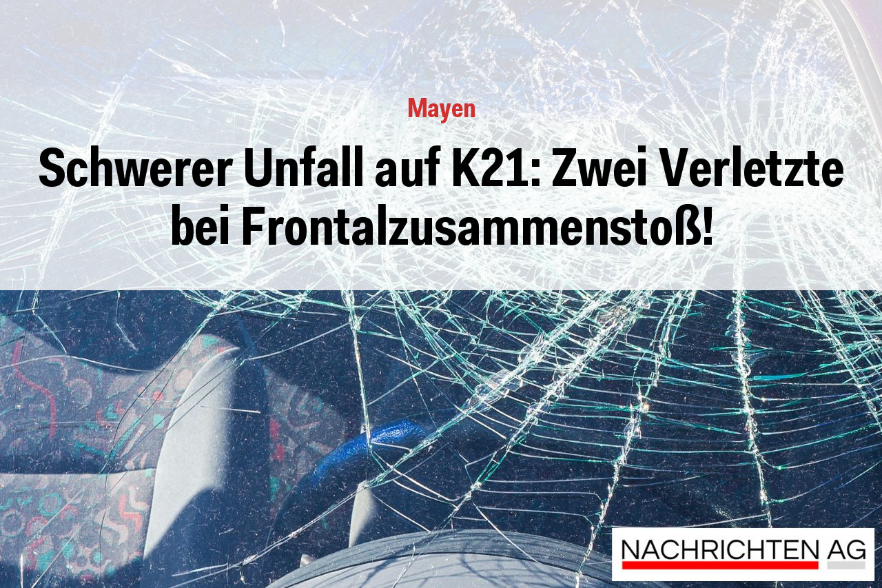 Schwerer Unfall auf K21: Zwei Verletzte bei Frontalzusammenstoß!