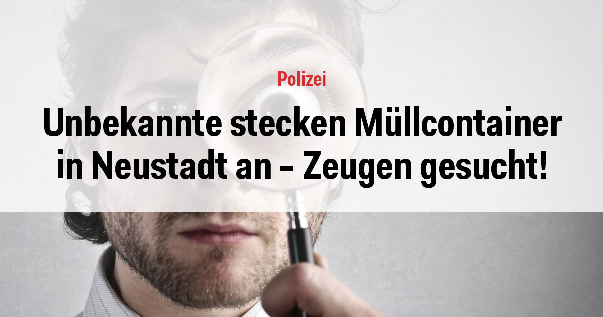 Unbekannte stecken Müllcontainer in Neustadt an - Zeugen gesucht!
