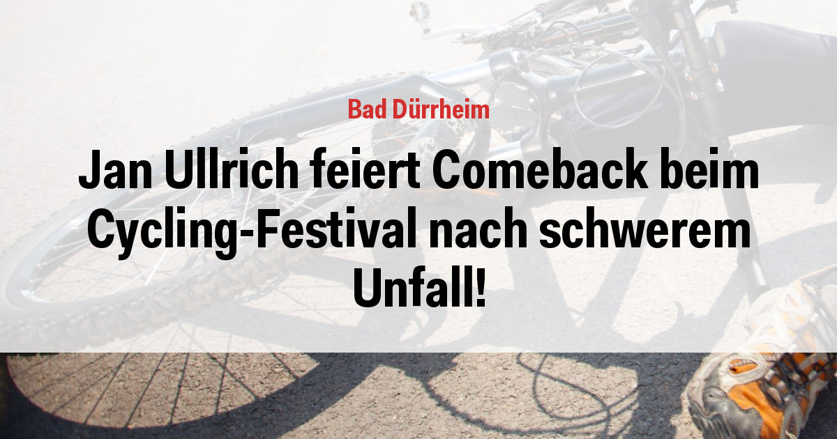 Jan Ullrich feiert Comeback beim Cycling-Festival nach schwerem Unfall!