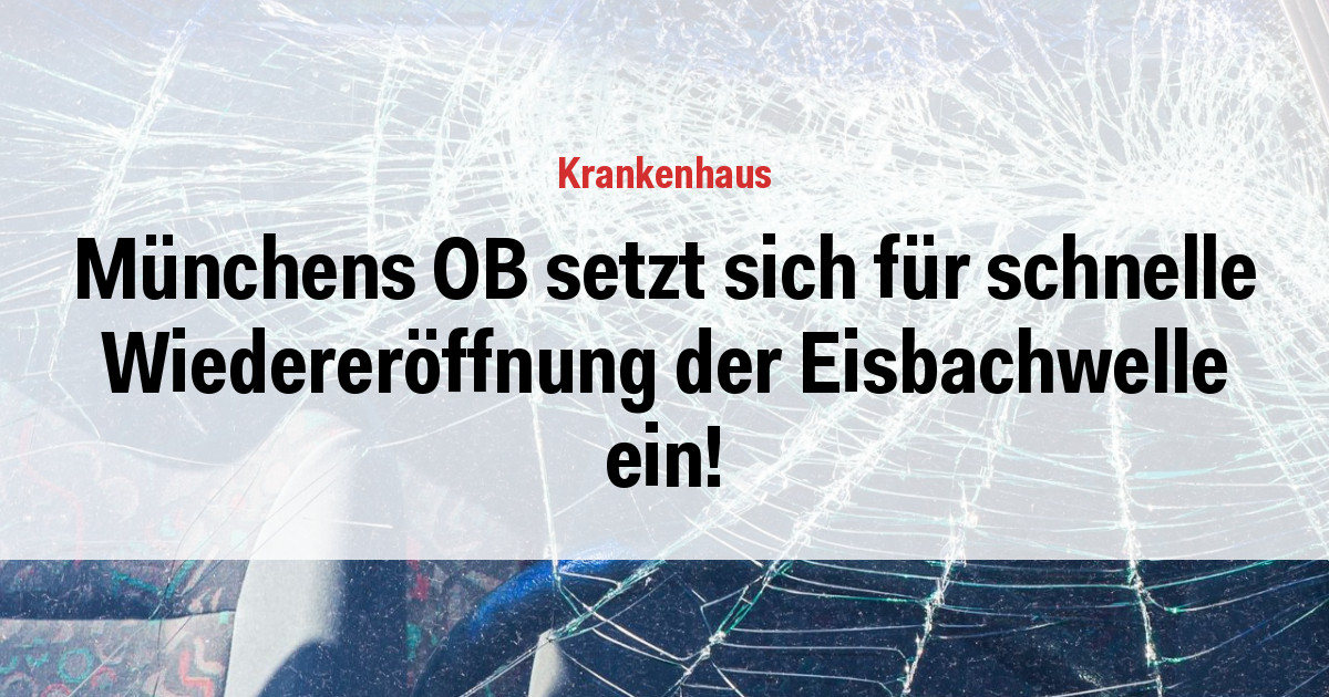 Münchens OB setzt sich für schnelle Wiedereröffnung der Eisbachwelle ein!