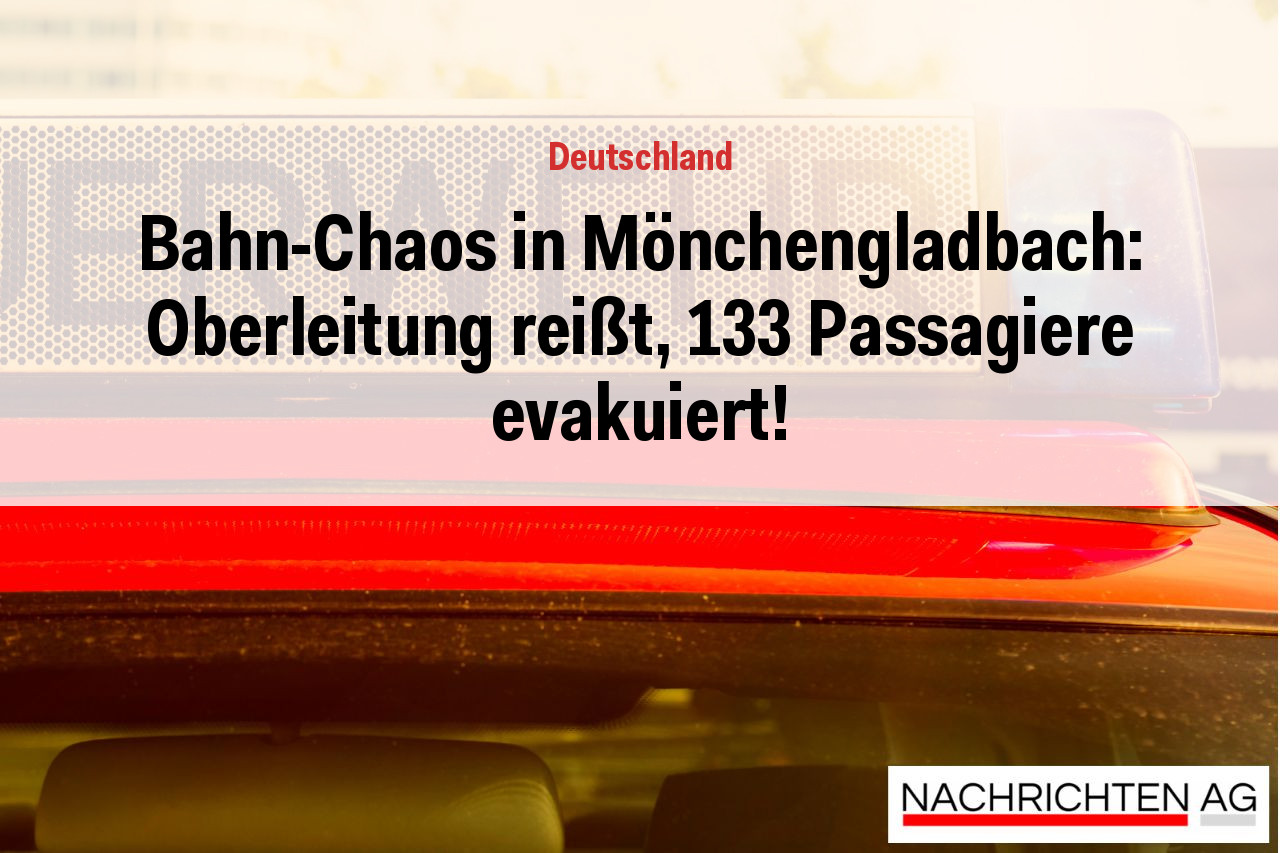 Bahn-Chaos in Mönchengladbach: Oberleitung reißt, 133 Passagiere evakuiert!