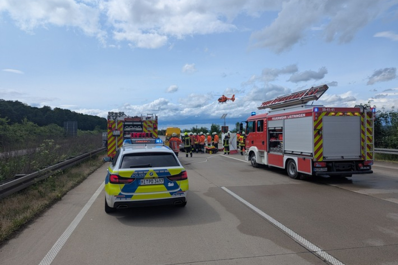 Schwerer Unfall auf A7: Hubschrauber und Rettungskräfte im Einsatz!