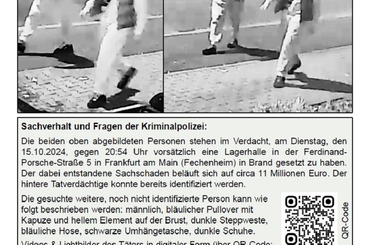 Brandstiftung in Fechenheim: Polizei sucht Zeugen und Belohnung von 4.000 Euro!