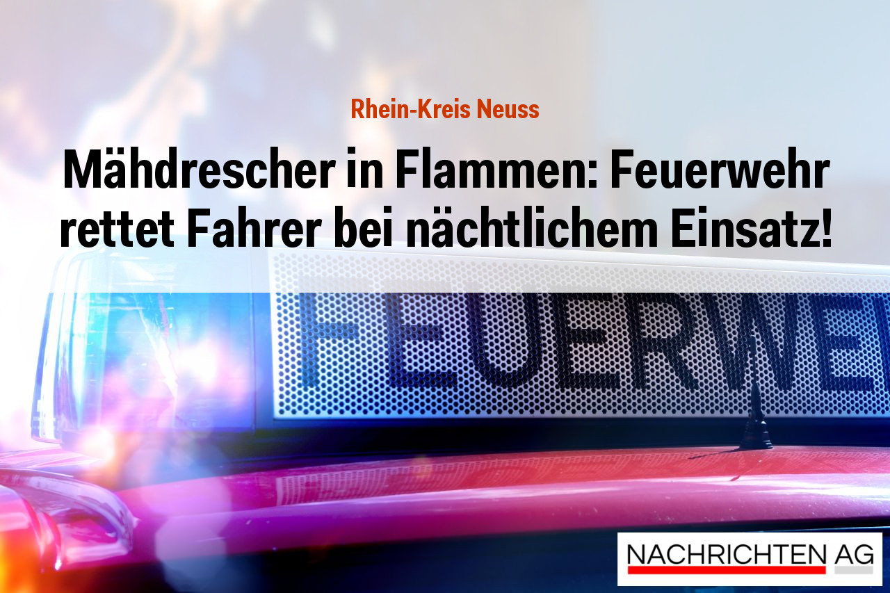 Mähdrescher in Flammen: Feuerwehr rettet Fahrer bei nächtlichem Einsatz!